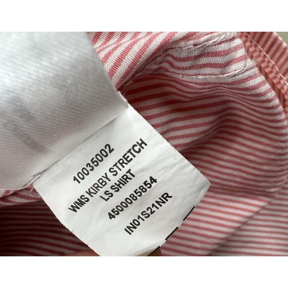 Ariat Womens XL Fitted Pink Stripe Kirby Stretch Button Down Shirt Flip Cuff - Picture 10 of 15